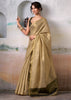 Gold Beige Woven Tissue Silk Saree