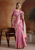 Lilac Pink Woven Banarasi Silk Saree