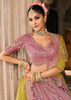 Yellow & Pink Heavy Embroidered Designer Lehenga