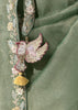 Dusky Green Designer Organza Tissue Silk Saree