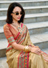 Royal Golden Banarasi Tissue Silk Saree with Contrast Border