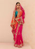 Fuchsia Pink Heavy Embroidered Designer Silk Saree