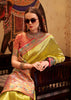 Golden Yellow Woven Tissue Silk Saree