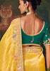Haldi Yellow Woven Embroidered Saree