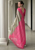 Dusty Green & Pink Printed Tussar SIlk Saree