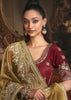 Bronze Green Tissue Organza Designer Saree