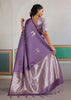 Paisley Purple Woven Satin Silk Saree