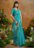 Azure Blue Woven Banarasi Silk Saree