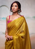 Golden Yellow Woven Tissue Silk Saree