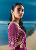 Magenta Pink Satin Organza Embroidered Saree