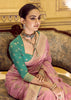 Pastel Pink Woven Banarasi Silk Saree