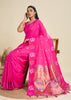 Queen Pink Woven Bronze Zari Paithani Silk Saree