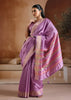 Tulip Purple Woven Banarasi Silk Saree