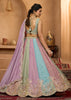 Multicolored Georgette Embroidered Sequins Lehenga Set