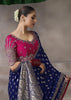 “Exclusive Offer” : Navy Blue Banarasi Designer Saree With Embroidered Blouse