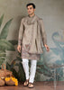 Slate Grey Sequence Embroidered Cotton Kurta With Dupatta