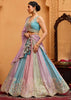 Multicolored Georgette Embroidered Sequins Lehenga Set
