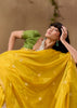 Vibrant Yellow Woven Cotton Silk Saree