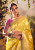 Empire Yellow Banarasi Designer Silk Saree With Embroidered Blouse