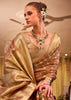 Plum Peach Woven Banarasi Tissue Silk Saree