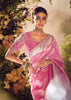 Bloom Pink Banarasi Designer Silk Saree With Embroidered Blouse