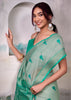 Mint Green Woven Banarasi Cotton Silk Saree