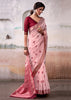 Blush Pink Woven Banarasi Cotton Silk Saree