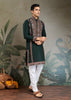 Hunter Green Embroidered Stitched Kurta Set