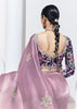 Opera Mauve Designer Organza Tissue Silk Saree With Printed Blouse