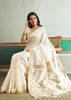 Snow White Woven Tussar Silk Saree