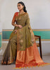 Herbal Green Woven Tussar Silk Saree