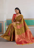 Olive Green Banarasi Silk Saree