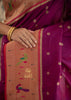 Dance of Peacocks: Katan Silk Paithani Saree with Festive Border in the Shades of Purple