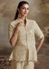 Vanilla White Embroidered Plazzo Suit Set
