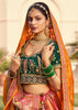Sunshine Orange Banarasi Silk Embroidered Lehenga