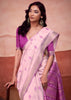 Lavender Pink Woven Cotton Silk Saree