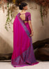 Wine Purple Woven Kanjivaram Silk Saree