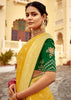 Festive Yellow Woven Banarasi Designer Silk Saree With Embroidered Blouse