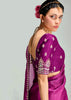 Dahlia Purple Ombre Banarasi Tissue Saree