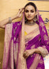 Sparkling Purple Woven Banarasi Silk Saree