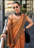 Jaffa Orange Woven Linen Tissue Silk Saree