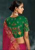 Raspberry Pink Embroidered Designer Tissue Saree