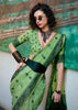 Pista Green Woven Tissue Linen Silk Saree