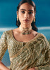 Mehendi Green Satin Organza Embroidered Saree