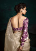 Silver Grey Designer Tissue Silk Saree With Printed Blouse