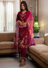 Wine Purple Embroidered Silk Suit Set (10702898495681)