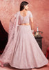 Baby Pink Net Embroidered Bridal Lehenga