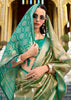 Golden Green Woven Tissue Silk Saree