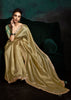 Golden Green Designer Tissue Silk Saree With Printed Blouse