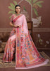 Blush Pink Woven Cotton Kashmiri Jamewar Saree